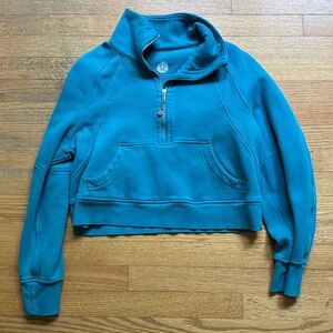 Lululemon Teal Cropped Quarter Zip Scuba